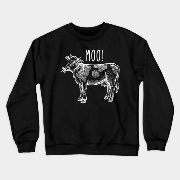 Moo Cow Crewneck Sweatshirt by Imutobi